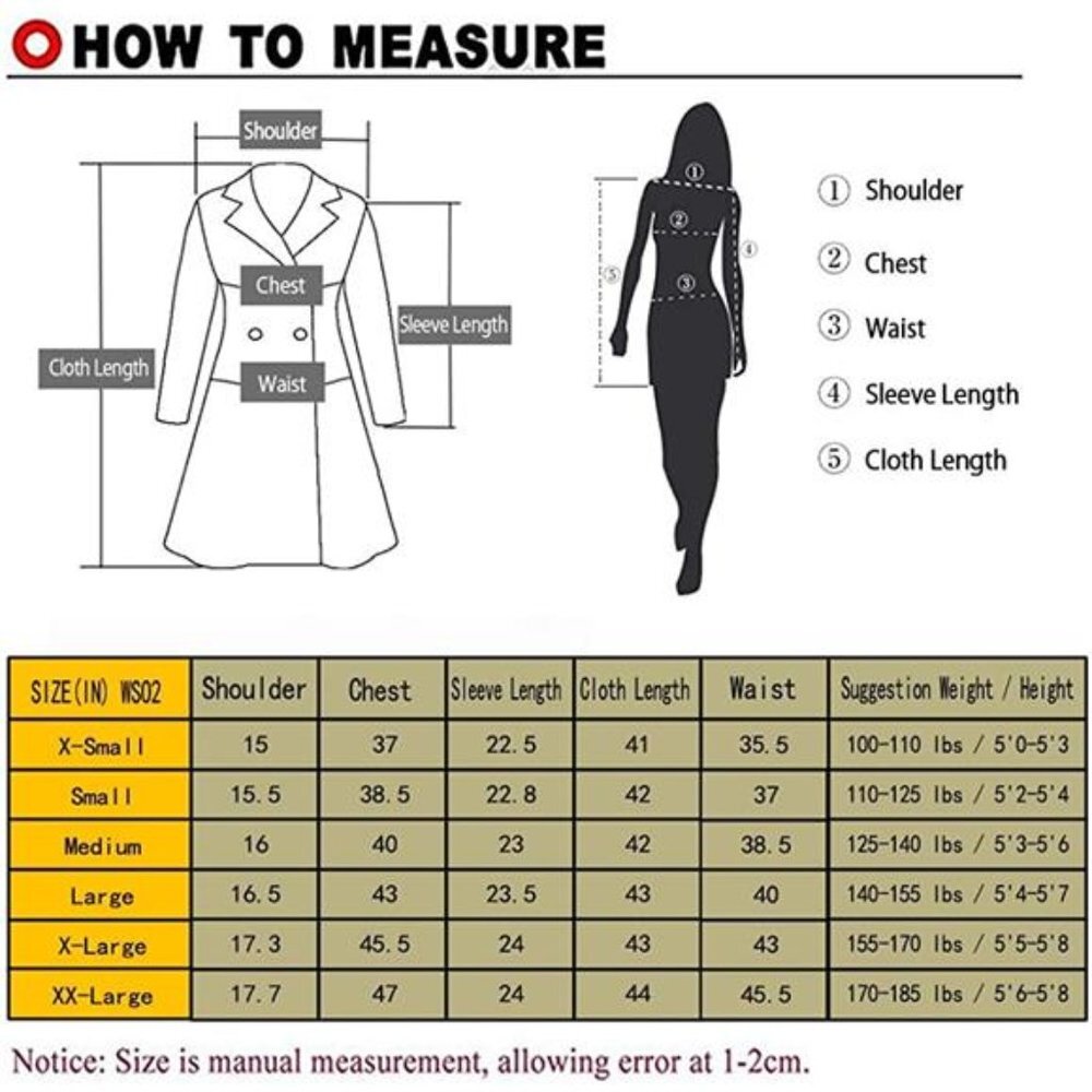 Women's Winter Wool Dress Coat Double Breasted Pea Coat Long Trench Coat - Picture 3 of 3